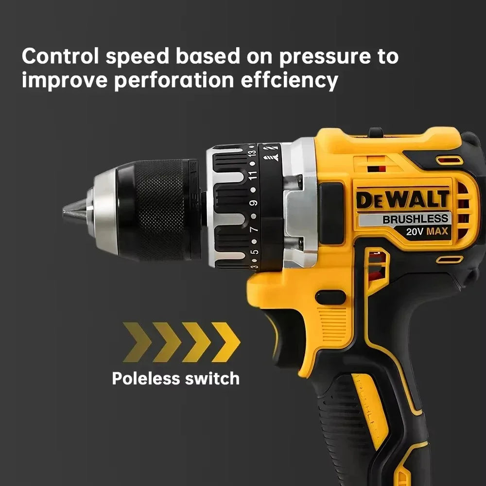 Perceuse-visseuse à percussion DEWALT Lithium 20V Rechargeable sans balais compacte DCD805