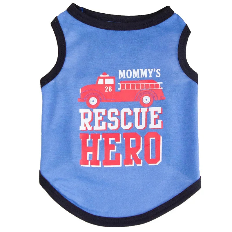 Summer Cotton Pet Vest for Small Dogs Cats Letter Print Dog T-shirts Puppy Clothing
