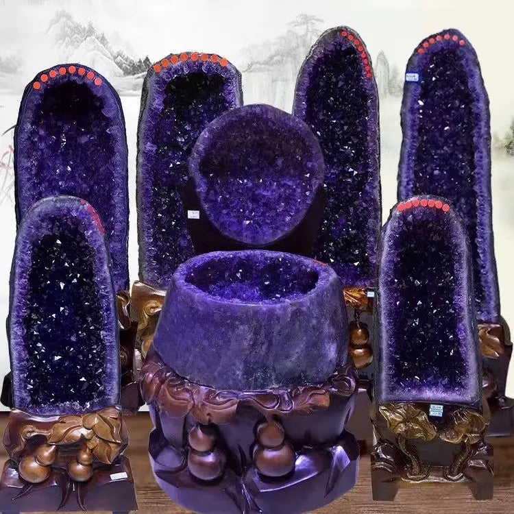 Natural Uruguay Amethyst Cave Purple Deode Ornaments Treasure Basin Demagnetization Radiation Protection