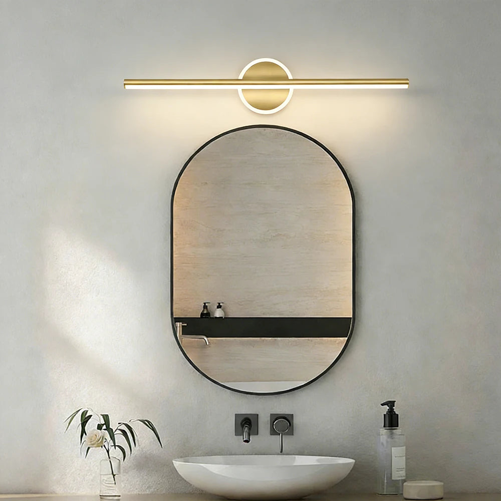Modern LED Wall Lamp Minimalist Lines Texture Metallic Black Gold For Bedroom Vanity Lighting Bathroom Mirrors Hallways Entryway