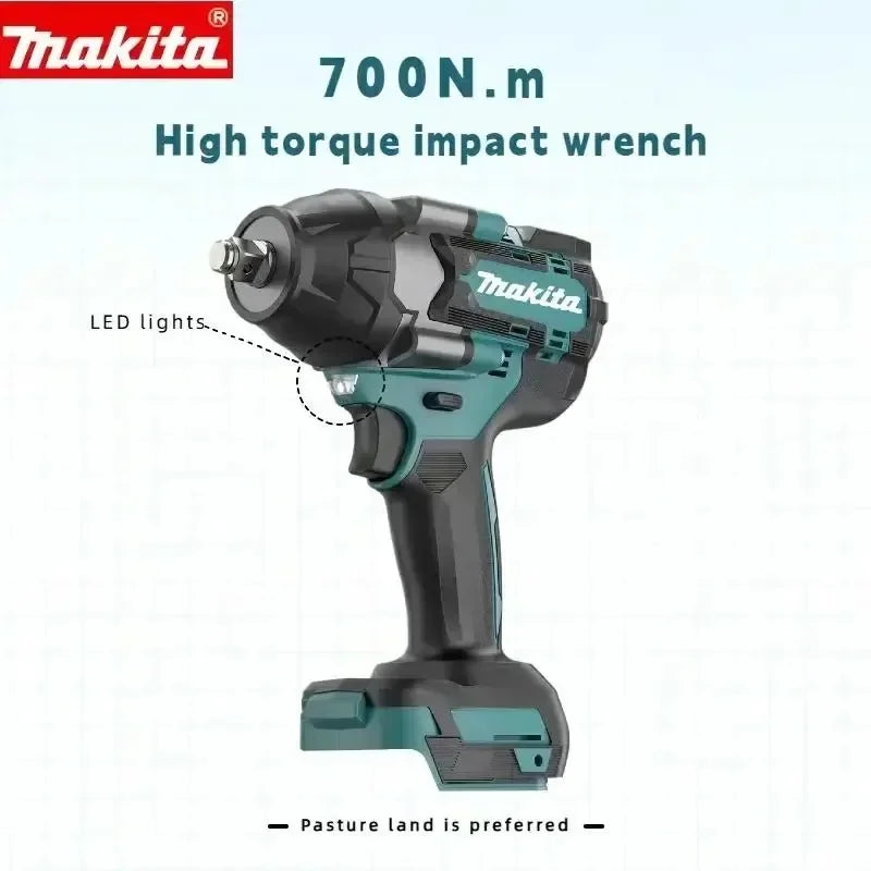 New Makita DTW700 1000N.M Torque Brushless Electric Impact Wrench Cordless Electric Drill 1/2"Wrench Power Tools For 18V Battery