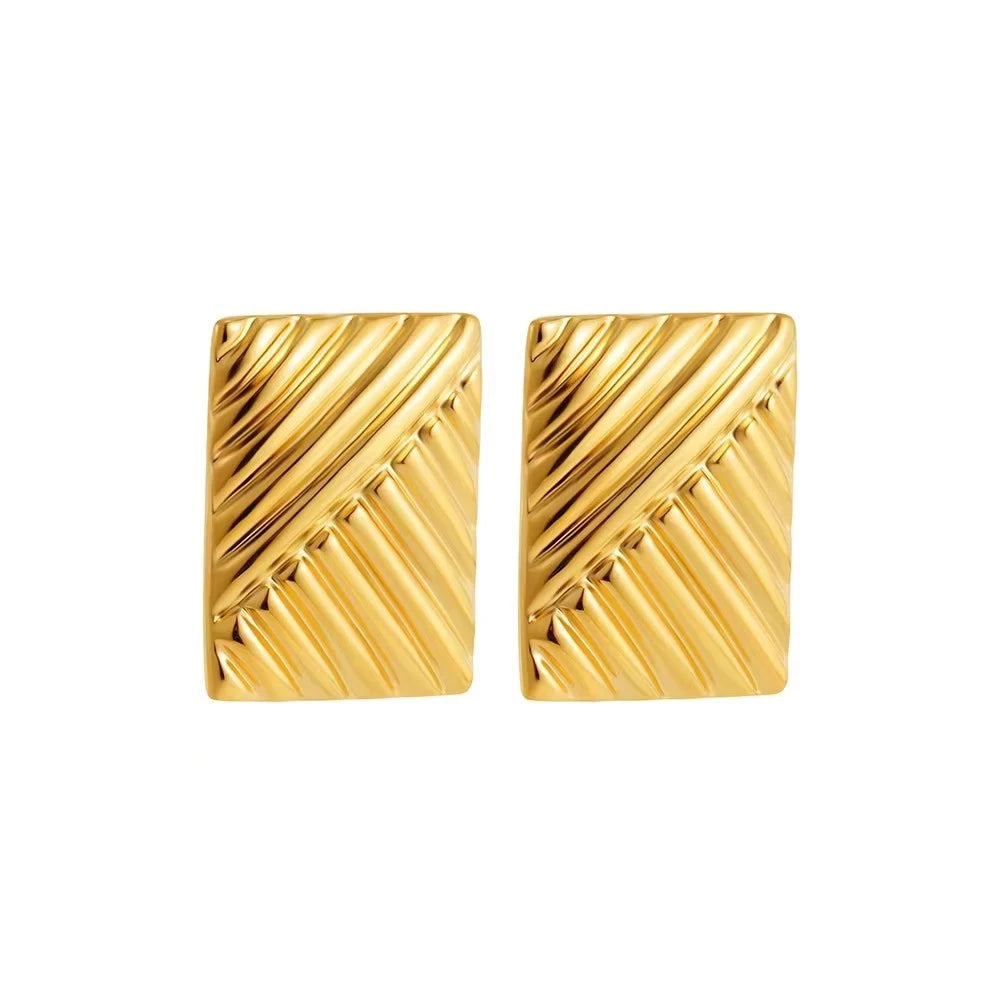 Trendy Stainless Steel Multilayer Circle Twist Knot Earrings for Women Texture Mixed Color Gold Plated Statement Earring Bijoux