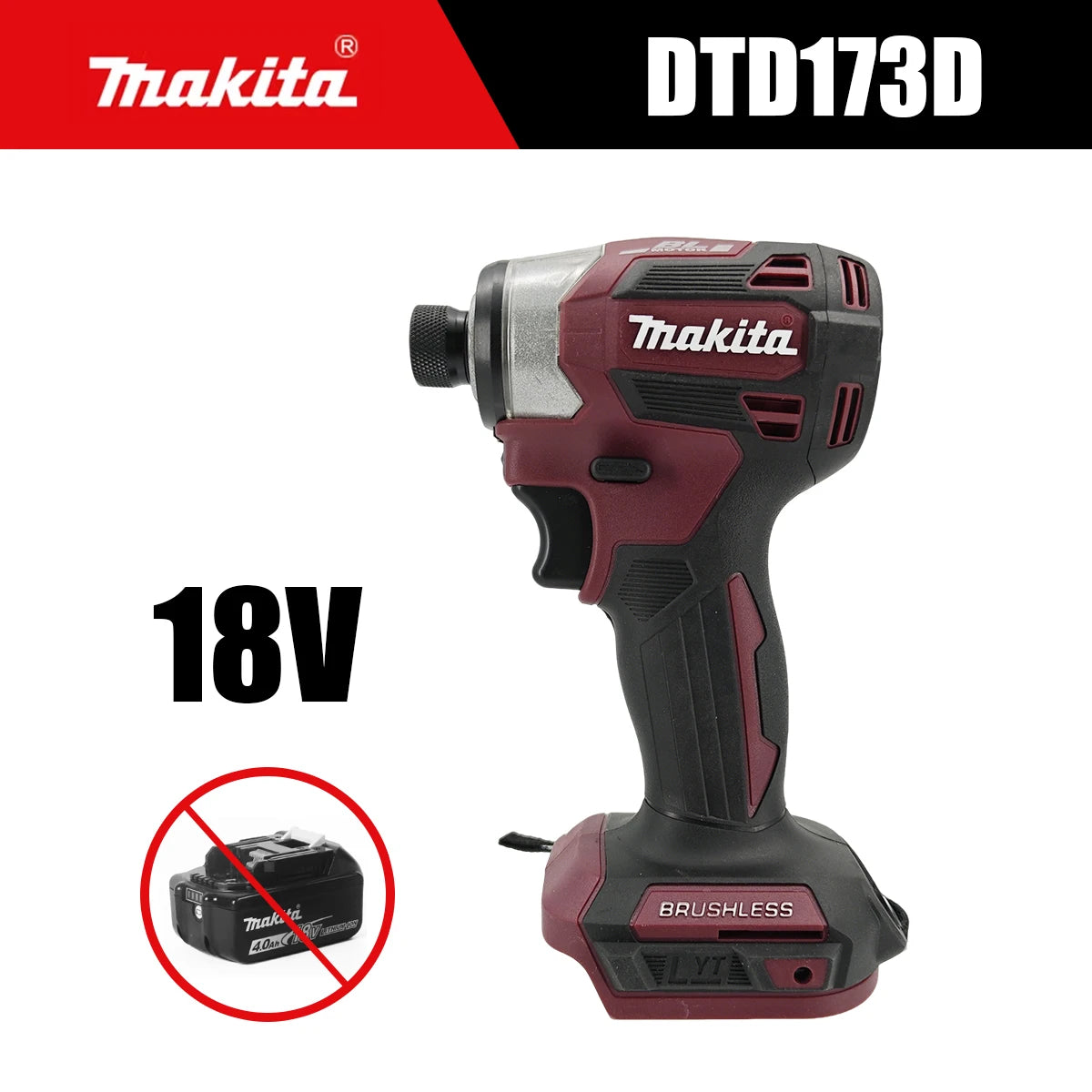 Makita 18V DTD173 Brushless Drill Power Tool Multicolor Home Improvement DIY 180Nm Electric Wood Bolt T-Mode