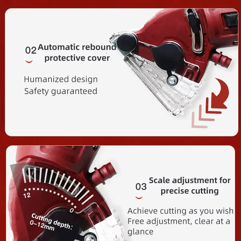 Mini Electric Circular Saw 110V/220V Multifunctional Cutter for Tile Metal Wood DIY Woodworking Power Tool
