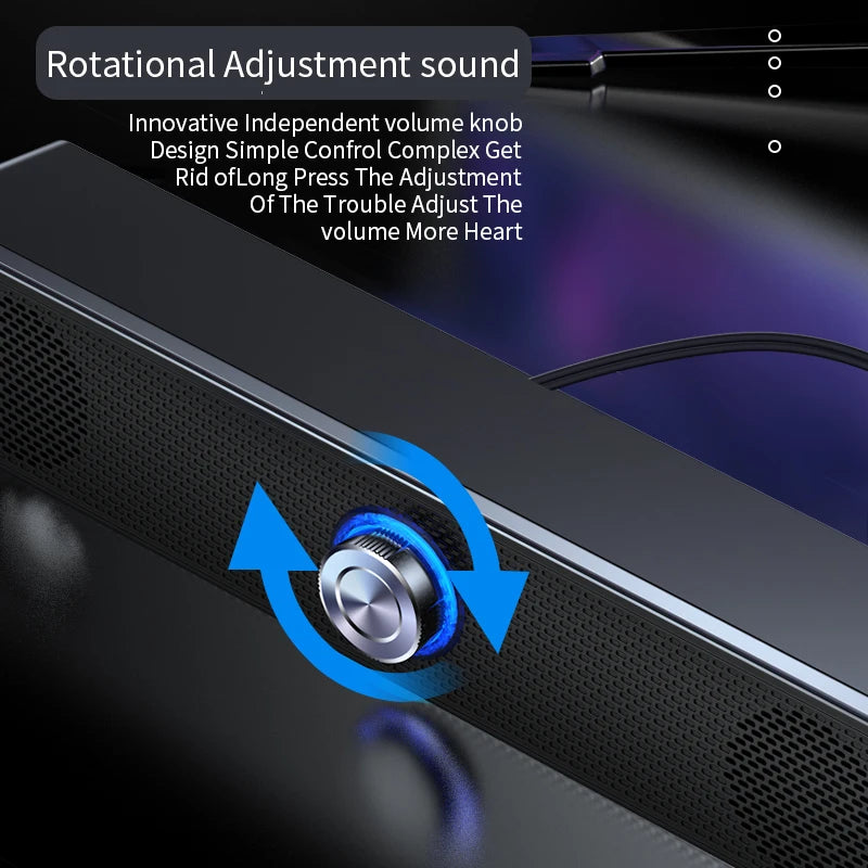 Enceinte Surround Système Home Cinéma Barre de Son PC Pour TV Caisson de Basses Filaire Stéréo Basses Puissantes