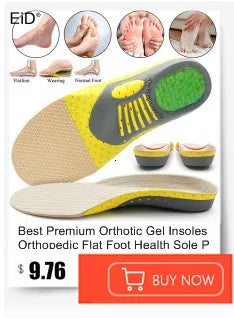 EiD New Arch Support 25mm Orthotic insole Black Leather orthotics Insoles for Flat Foot O/X Leg Corrected Shoe Sole insert pads