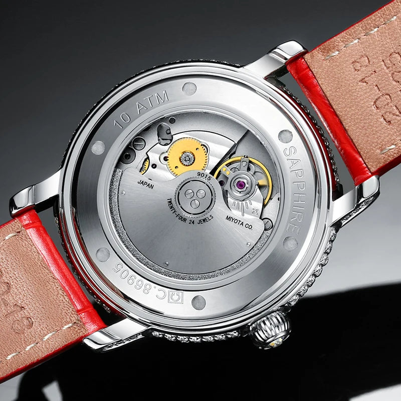 Switzerland I&W CARNIVAL Luxury Brand Full Diamond MIYOTA Automatic Mechanical Sapphire Women's Watches Waterproof Clock C86905G