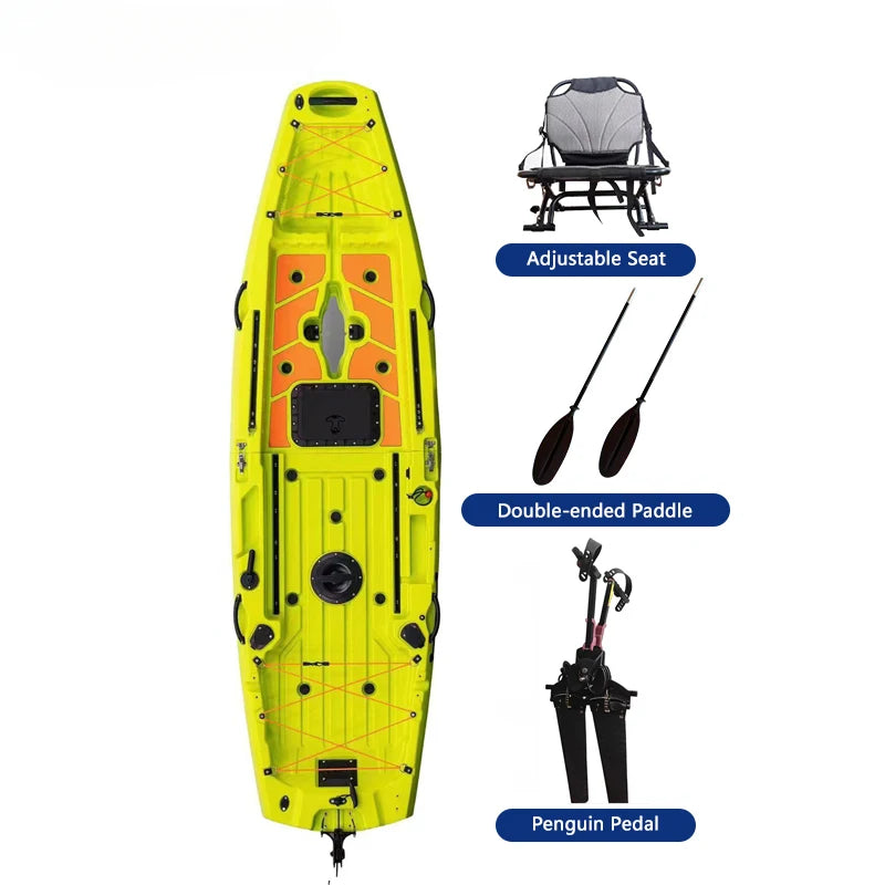 Modular Kayak LLDPE Fishing Boat Motorized Canoe Seat Paddle Rotomolded Portable Take Apart Raft Angling Drift Engine Water Gear