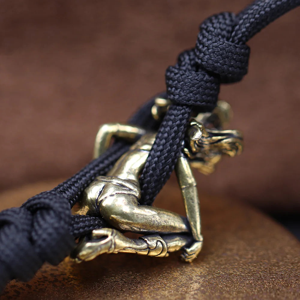 Beauty Girl Brass Knife Beads EDC Outdoor DIY Paracord Handmade Woven Lanyard Pendants Umbrella Rope Bracelet Charms Accessories