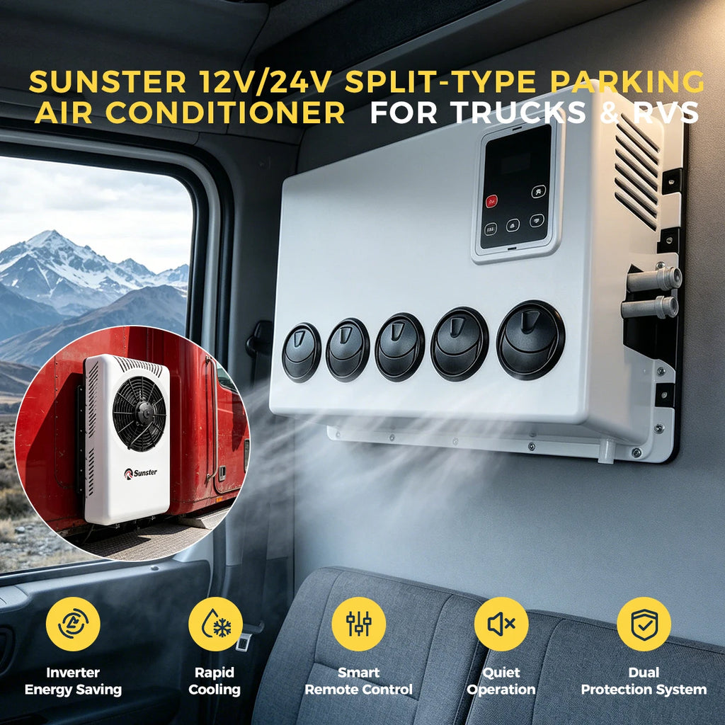 12V 24V Electric Roof Air Conditioning RV Air Conditioning, Parking Air Conditioning Automatic Constant Temperature for Trailers