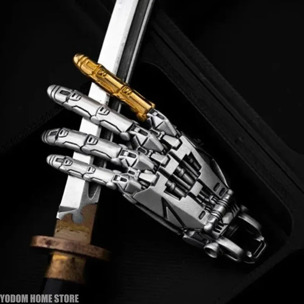 Robot Hand With Movable Fingers Mechanical Bionic Hand Pendant Car Interior Hanging Ornament EDC Charm Display Decoration