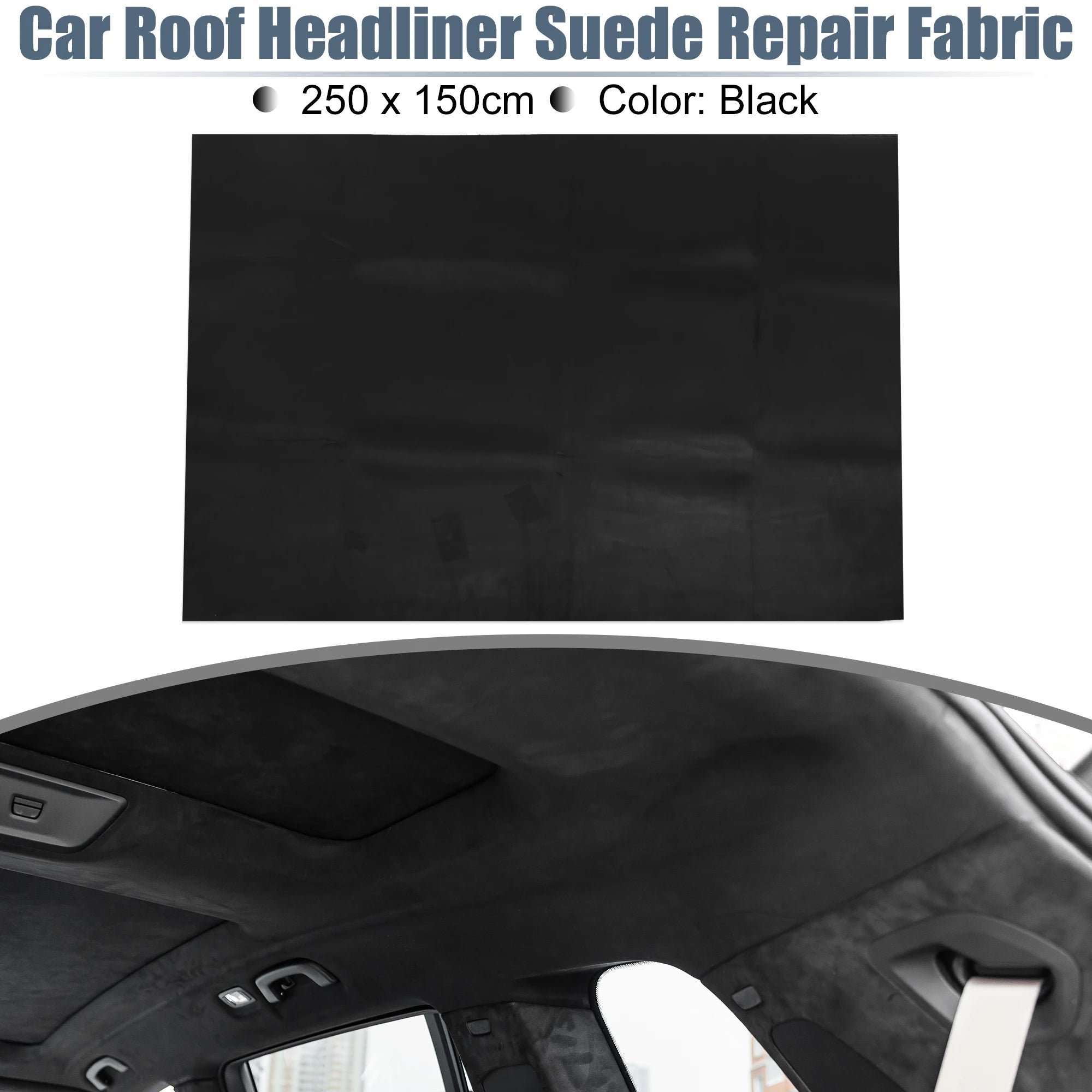UXCELL Suede Headliner Fabric Foam Backed for Car Truck Interior Trim Protect Aging Broken Faded DIY Replacement 200x152cm