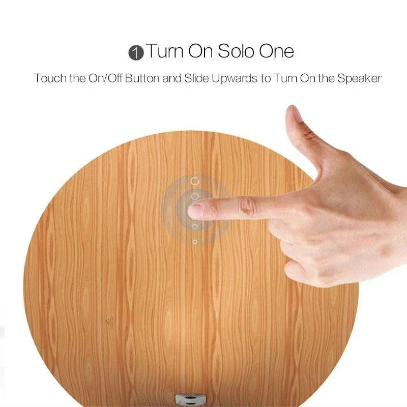 Enceinte stéréo de bureau Bluetooth avec caisson de basses à surface tactile métallique, en bois vintage élégant, prenant en charge le TWS.