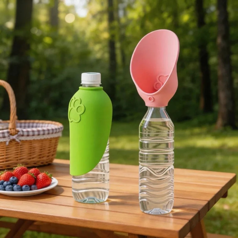 Universal Dog Cat Drinking Bowl Outdoor Feeding Water Portable Drinking Cup Pet Foldable Water Dispenser Interchangeable Bottle