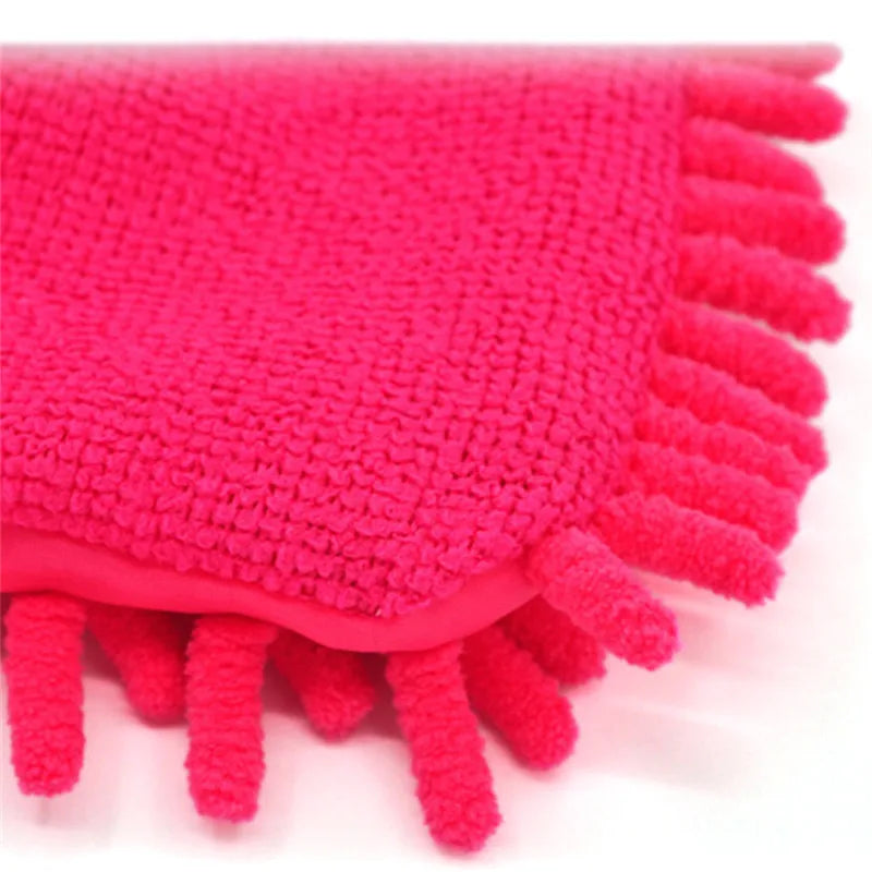 Hot sale 2 in 1 Ultrafine Fiber Chenille Microfiber Car Wash Glove Mitt Soft Mesh backing no scratch for Car Wash and Cleaning