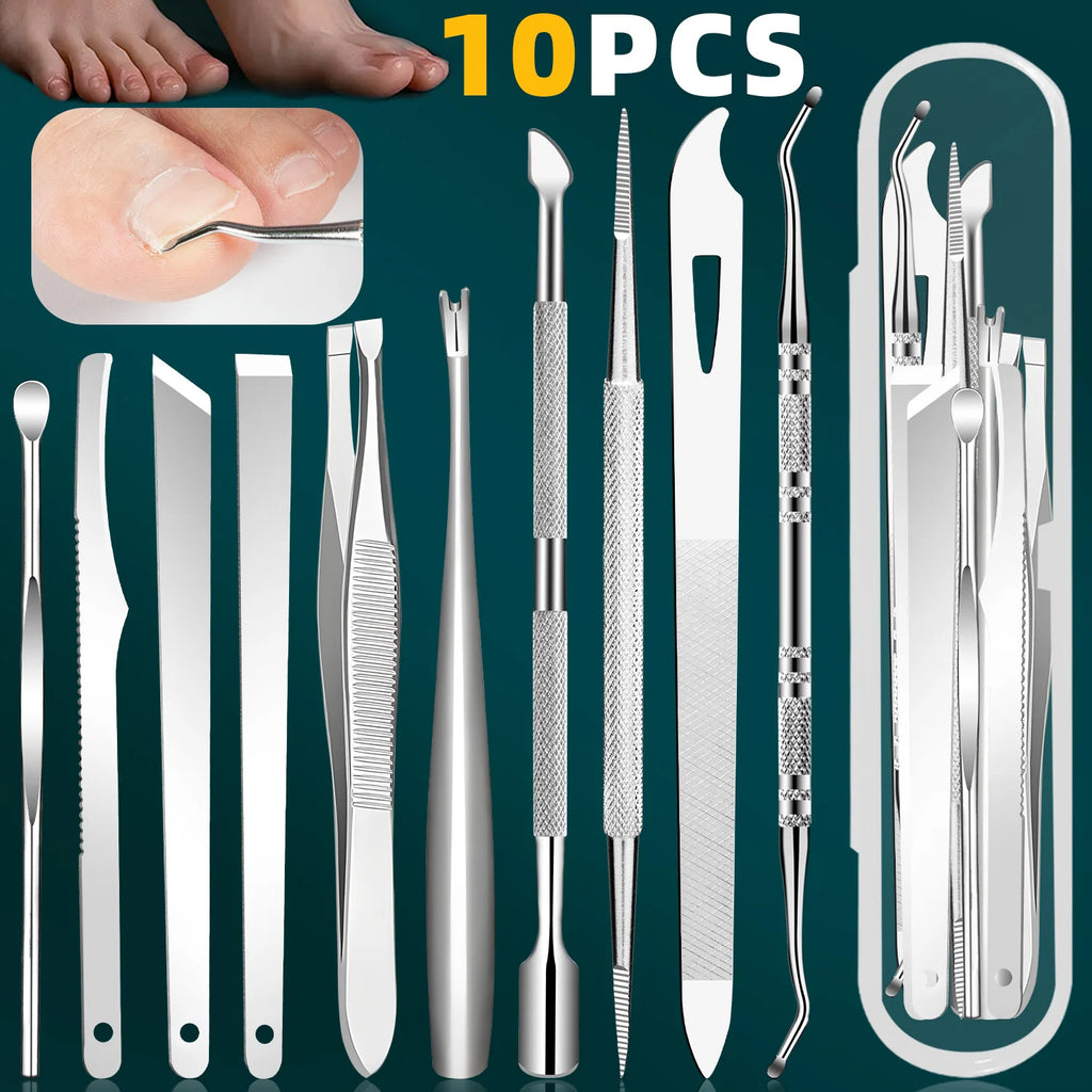 6/10/12/17pcs Stainless Steel Pedicure Tool  Professional Manicure Knife for Dead Skin Callus Removal Foot Care Kit Home Travel