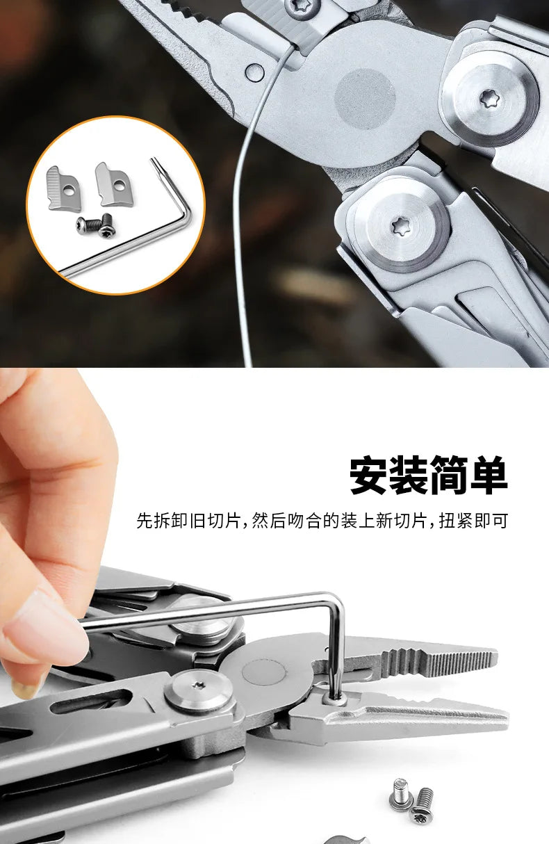 Multifunctional Folding Pliers Stainless Steel Knife Screwdriver Cutter for Outdoor Survival Camping Hunting Hiking