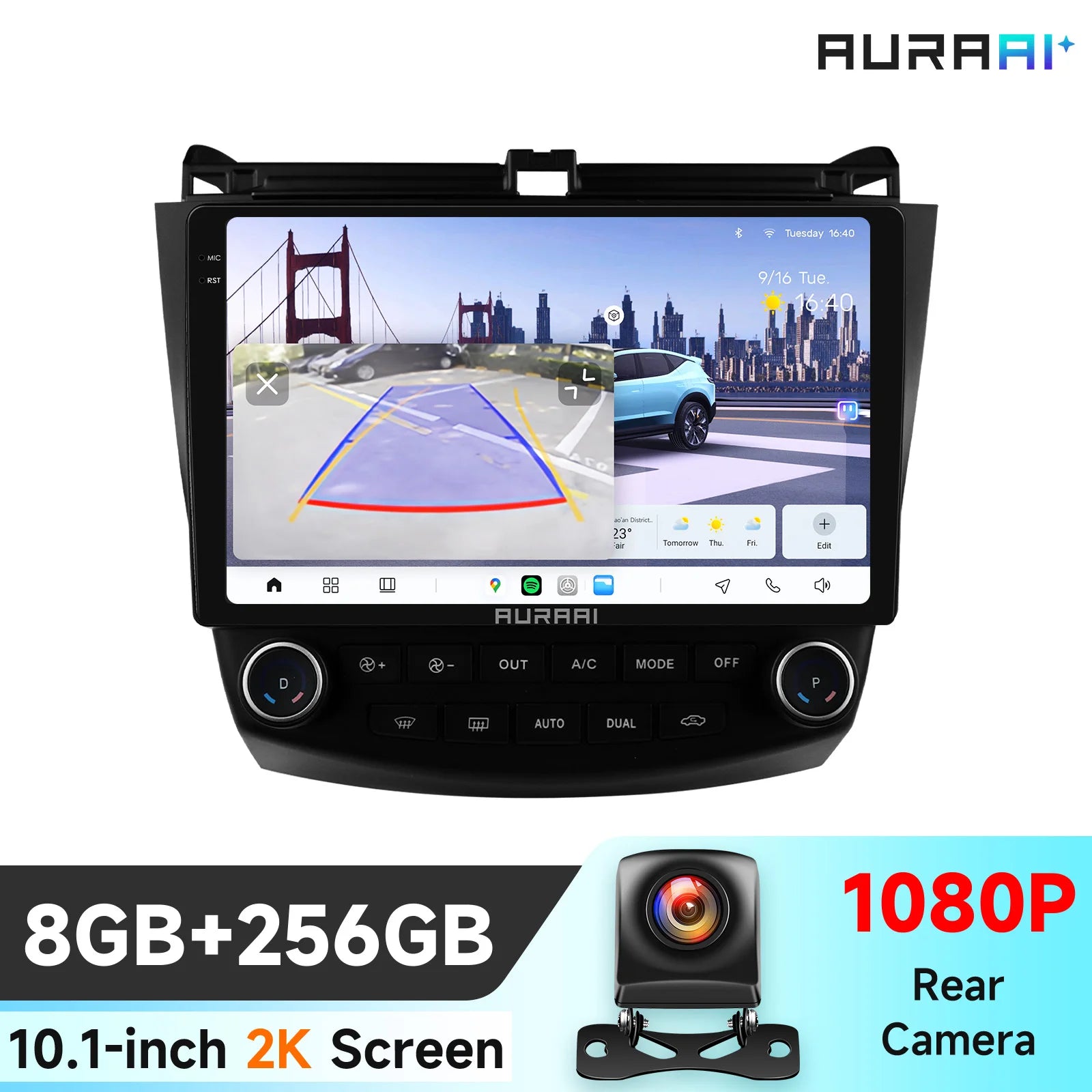2DIN 9" Wireless Carplay Car Multimedia GPS Radio For Honda ACCORD 7 2003 2004 2005 2006 2007 Android Auto RDS DSP 4G WiFi 360