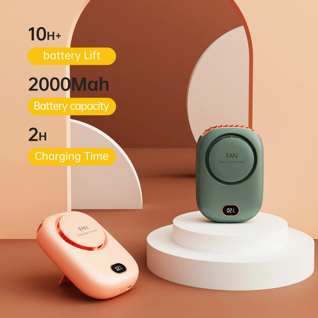 Vissko Ventilateur portatif de cou avec cordon réglable Mini ventilateurs sans pales USB Rechargeable pour sport et voyage (pour enfants)