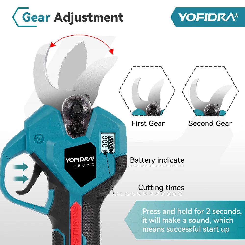 YOFIDRA Brushless Electric Chainsaw Telescoping Pole 3IN1 High Branch Saw Woodworking Pruning Power Tool For Makita Battery Pin