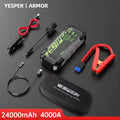 Démarreur de batterie de voiture YESPER 4000A – Démarreur 12V 24000mAh, batterie externe portable pour moteurs essence et diesel 10L, démarrage d'urgence automatique