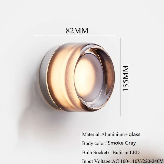 IWHD Round Glass LED Wall Lamp Sconce 4 Colors Bedroom Living Room Waterproof Stair Bathroom Mirror Light Modern Wandlamp