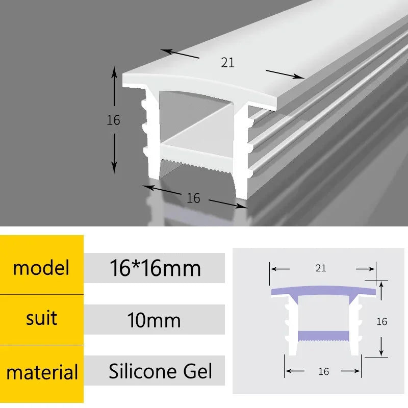 Recessed White Silicone Tube LED Neon Light Flexible Rope Channel Diffuser WS2811 WS2812B Outdoor Waterproof Ribbon Strip Tube