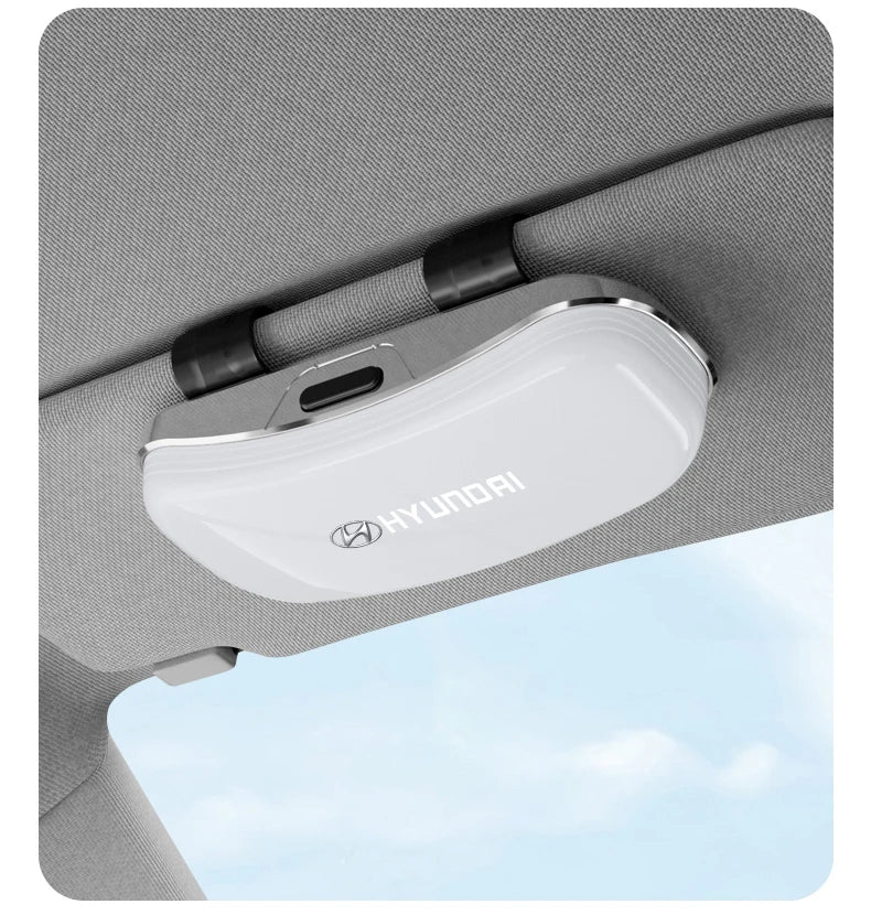 Car Visor Glasses Box Auto Sunglasses Storage Case For Hyundai I10 Venue Veloster Tucson Kona Elantra IX20 Genesis Azera Solaris