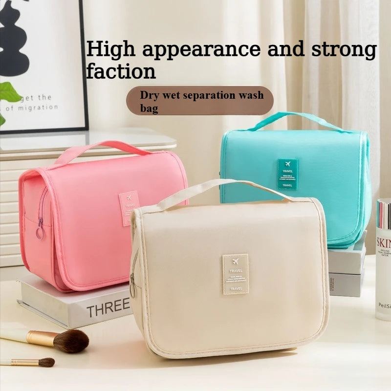 Portable Toiletry Washbag with Hanging Hook Waterproof Women Bathroom Cosmetic Storage Bag Large Capacity Travel Men Makeup Case