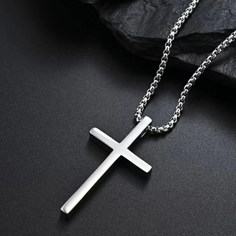 2025 New Religion Christian Simple Necklace for Women Men Virgin Mary Jesus Cross Pendant Chains Fashion Jewelry Length 60/70CM