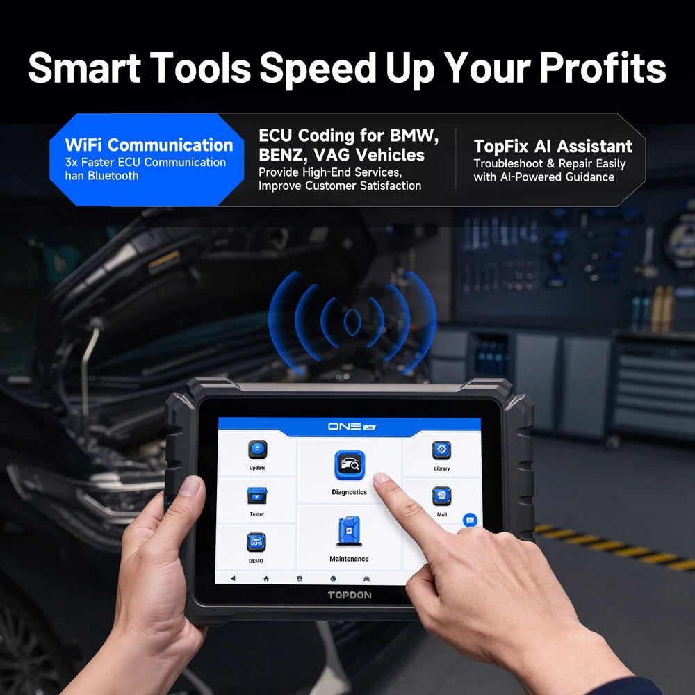 TOPDON ONE LITE Automotive OBD2 Scanner Full Systems Car Diagnostic Tool 50 Reset CANFD DOIP ECU CODING Active Test FCA SGW VAG
