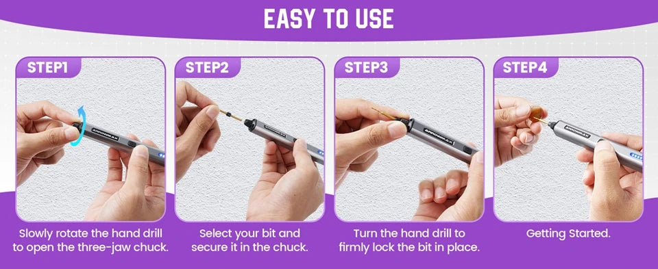 ARROWMAX Mini Electric Drill Rechargeable Rotary Tool Cordless Drilling for Crafts Wood Plastic Aluminium Jewelry Home DIY