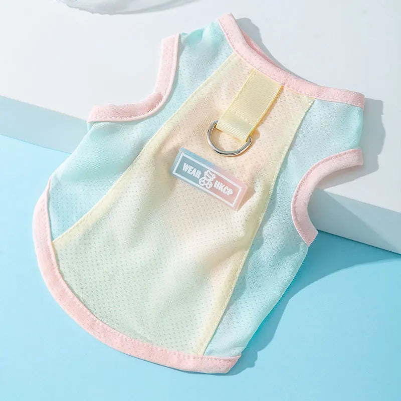 Dog Summer Vest Girls Dog Costume Fashion Dog Cooling Clothes Chihuahua Bichon Yorkie Puppy T Shirts New Mesh Sunscreen Clothing