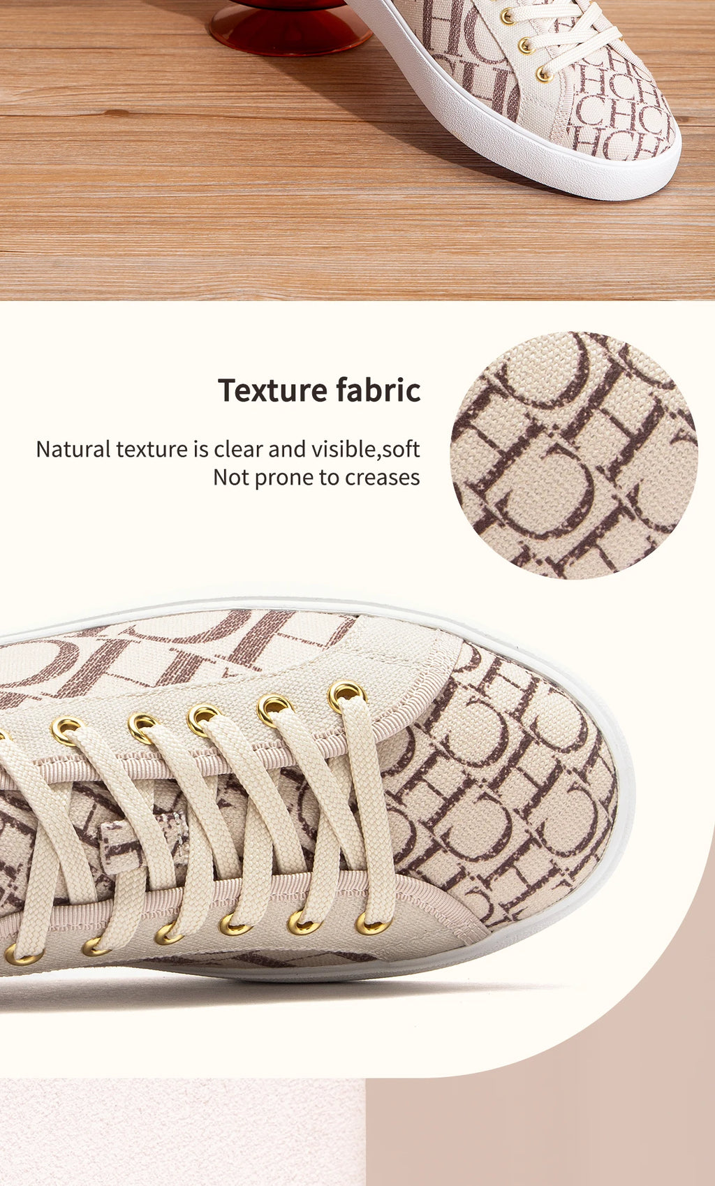 C-H Women's Casual Shoes  Autumn New Comfortable Canvas Shoes Skeleton Correction Woman Walking Shoes