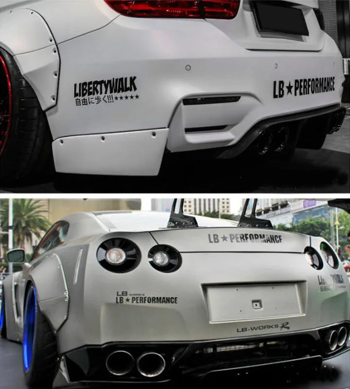 Performance Liberty Walk LB Rising Wide-bodied Modified Racing Bumper Sticker Reflective Car Window Hood Body Vinyl Decal