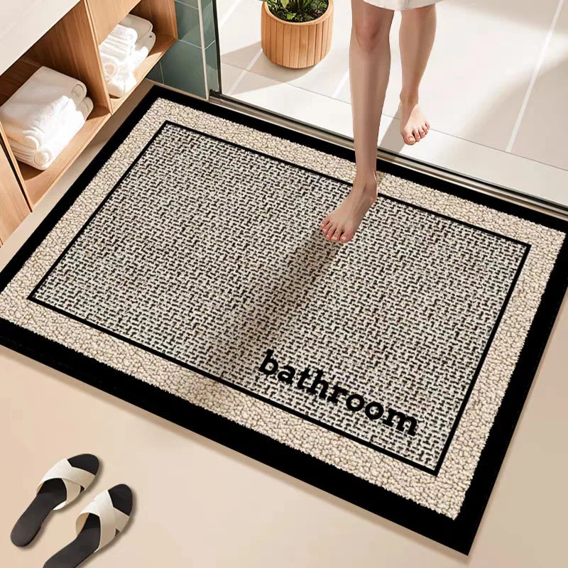 VIKAMA minimalist bathroom carpet, absorbent anti slip quick drying foot pad, bathroom entrance door mat