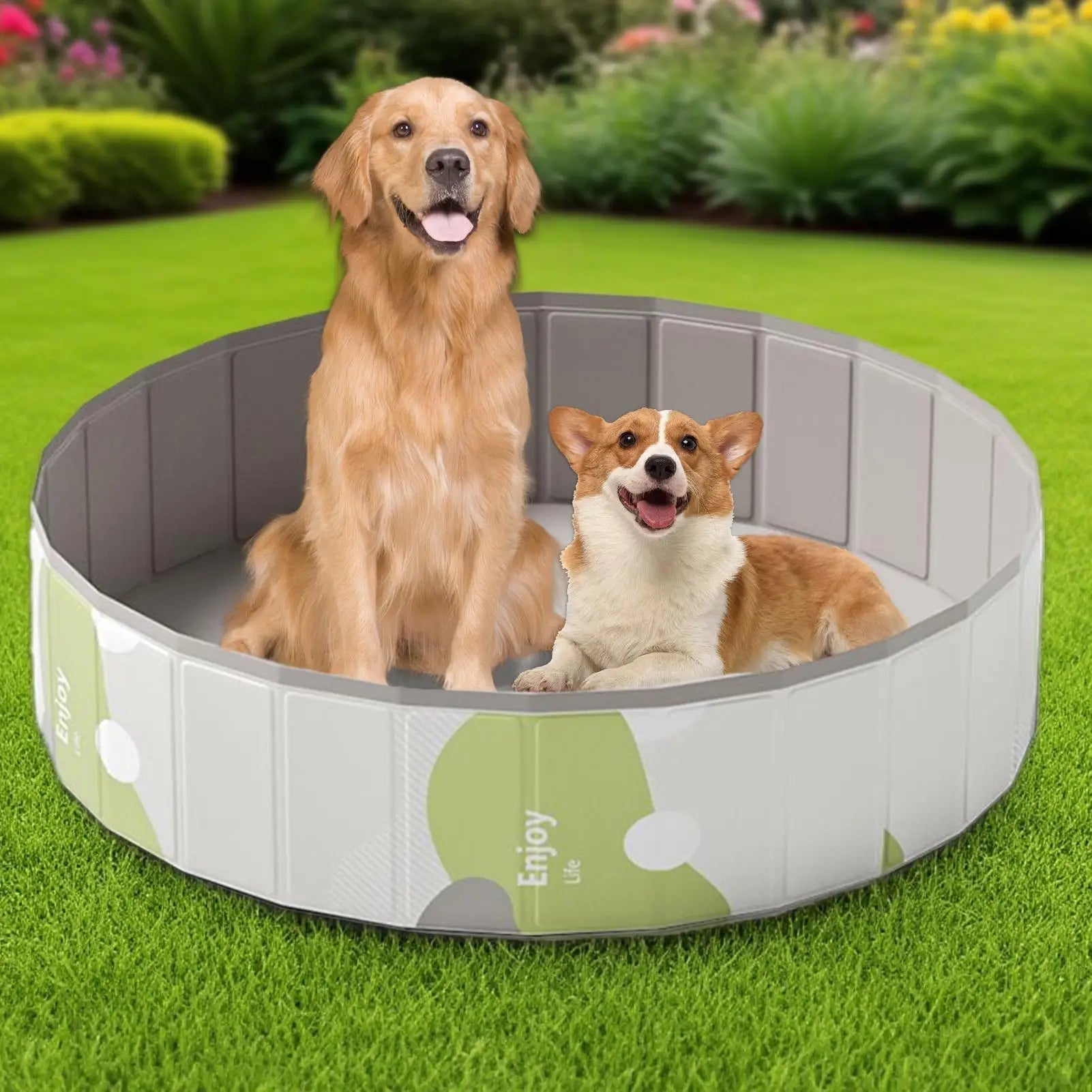 Foldable Dog Pool Folding Pet Pool PVC Foldable Stock Tank Non-Inflatable For Baby Bath Play Outdoor Indoor Camping Park