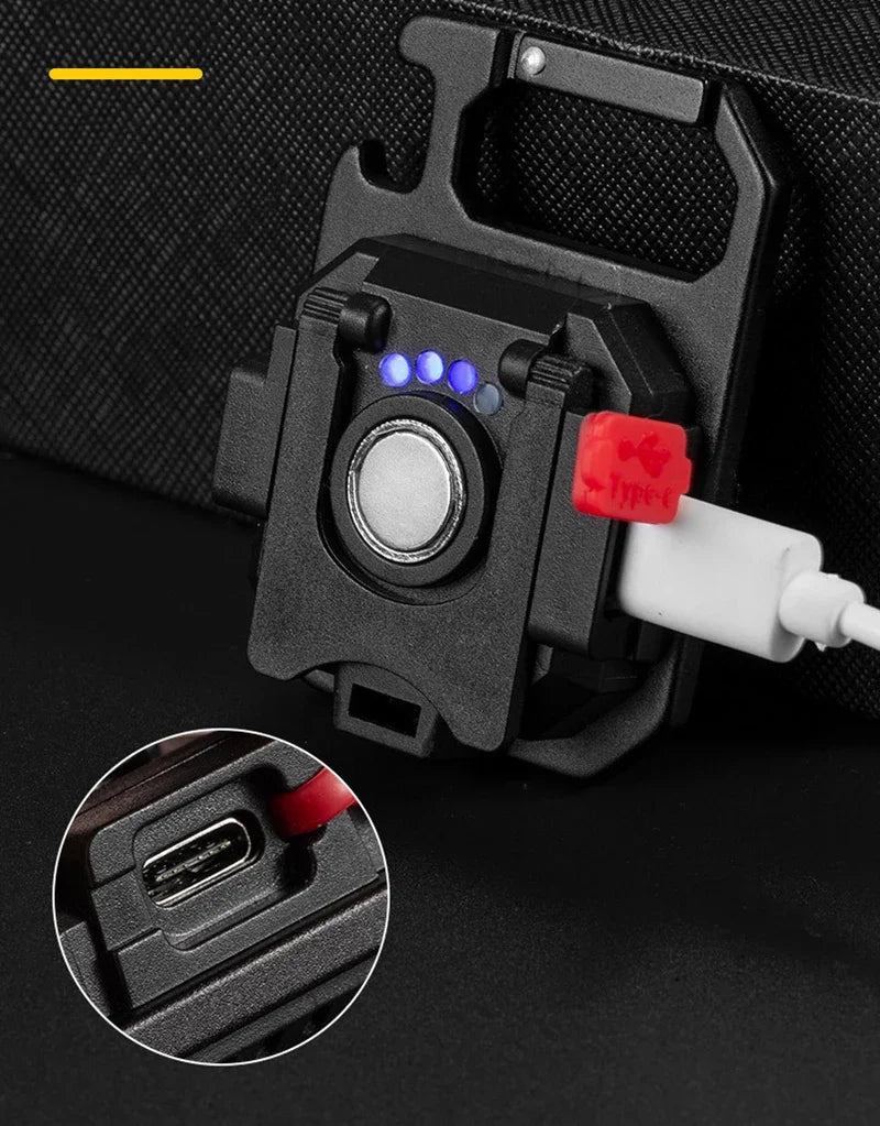 Mini LED Flashlight Magnetic COB Outdoor Camping Pocket Work Light 800 Lumens USB Rechargeable 7 Modes Spotlights