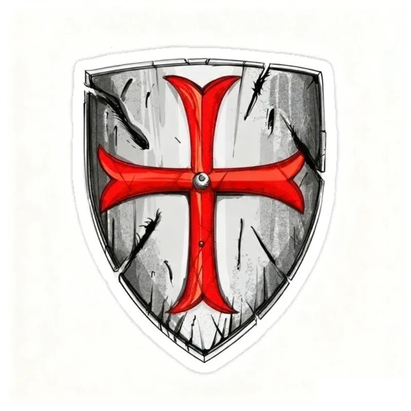 Templar Cross Crusader Deus Vult PVC Creative Stickers Assecories for Car Window Glass Table Motorcycle Off-road Wall Fridge