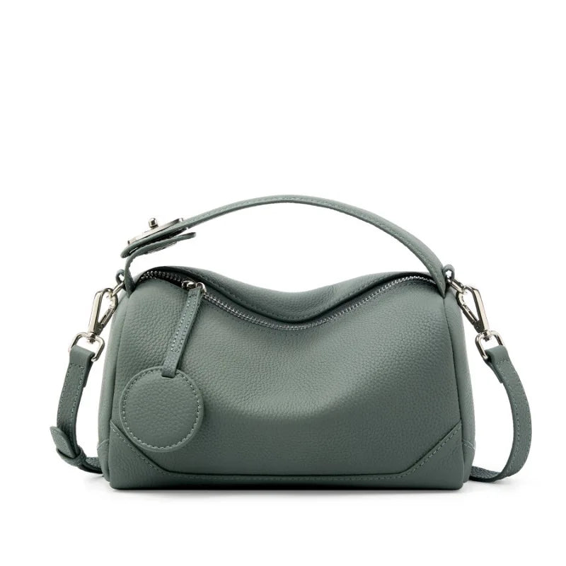 new fashion genuine leather woman bag handle cowhide shoulder bag luxury designer minimalism bag cattle leather