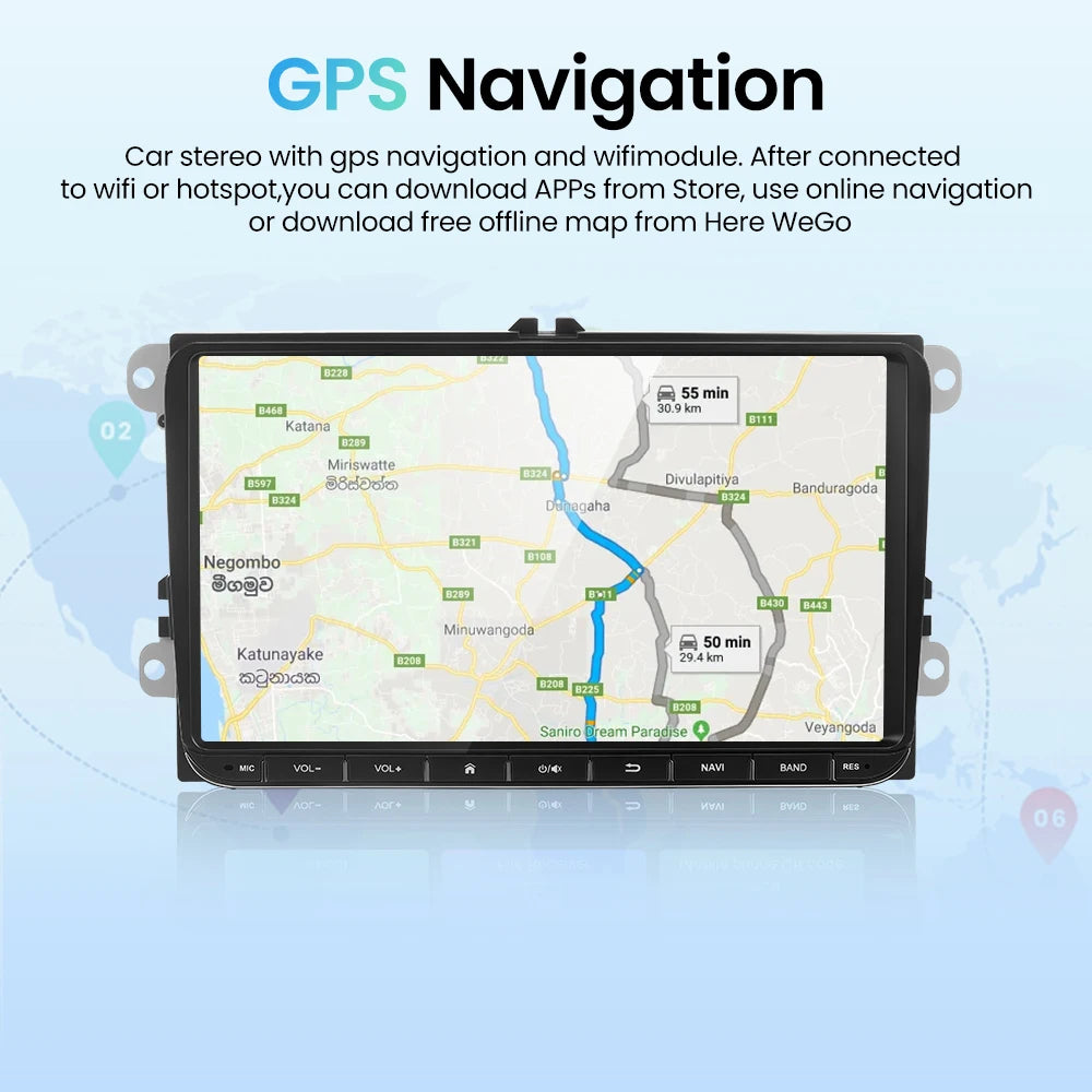 GEARELEC 9 "Car Radio For VW Golf Passat B6 B7 Skodas sat Octavia Polo Tiguan 2 Din wireless Android 13 CarPlay Android RDS Auto DSP BT 4G GPS Car Multimedia Player For Volkswagen