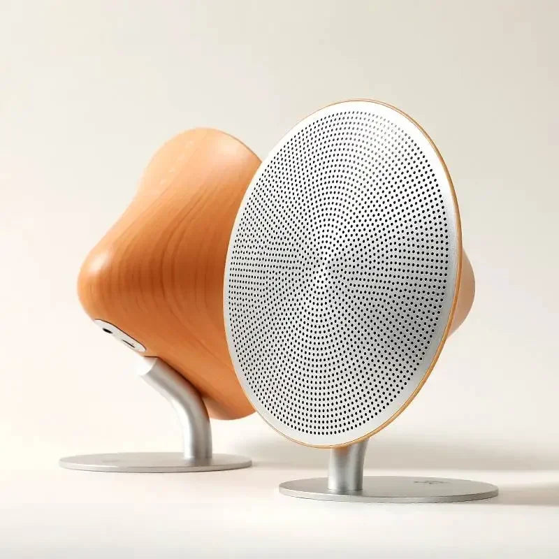 Enceinte stéréo de bureau Bluetooth avec caisson de basses à surface tactile métallique, en bois vintage élégant, prenant en charge le TWS.