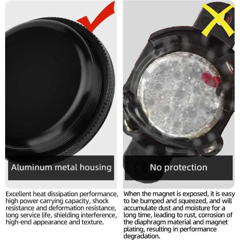 2pcs 1 Inch Car Tweeters Universal 240W Car Speakers HIFI Silk Film 4 Ohm Aluminum Casing For Car & Home Theater System Upgrade