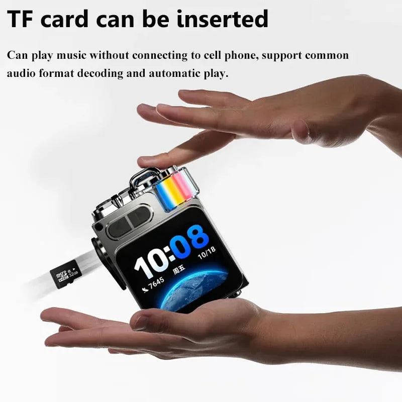Bluetooth Speaker Smart Touch Screen Mini Portable Audio Player Wireless Handsfree Call MP3 Music Box Support TF Play APP Contro