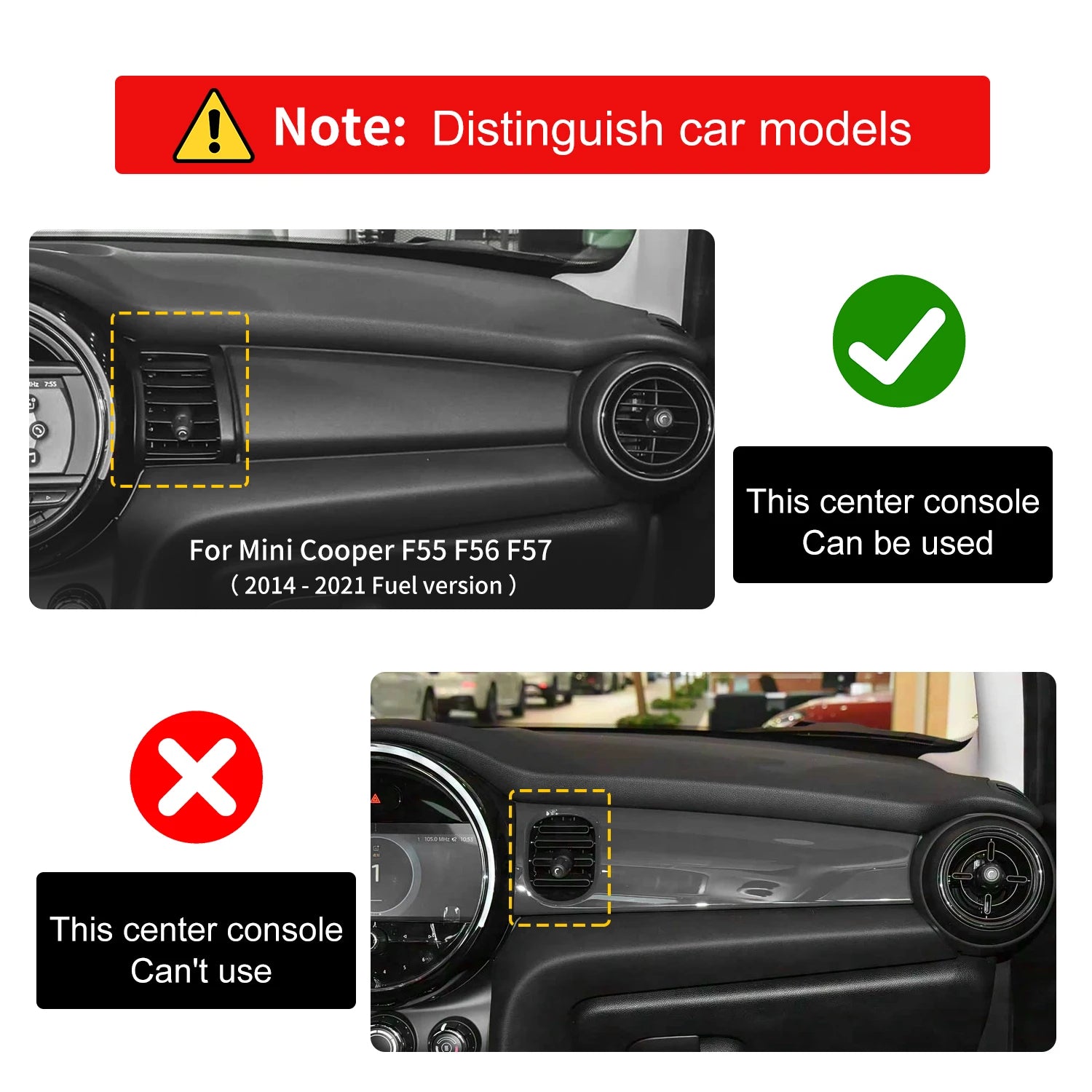 Car Dashboard Decorative Shell ABS Leather For Mini Cooper F55 F56 F57 2014-2021 Center Console Decorative Shell Car Accessories