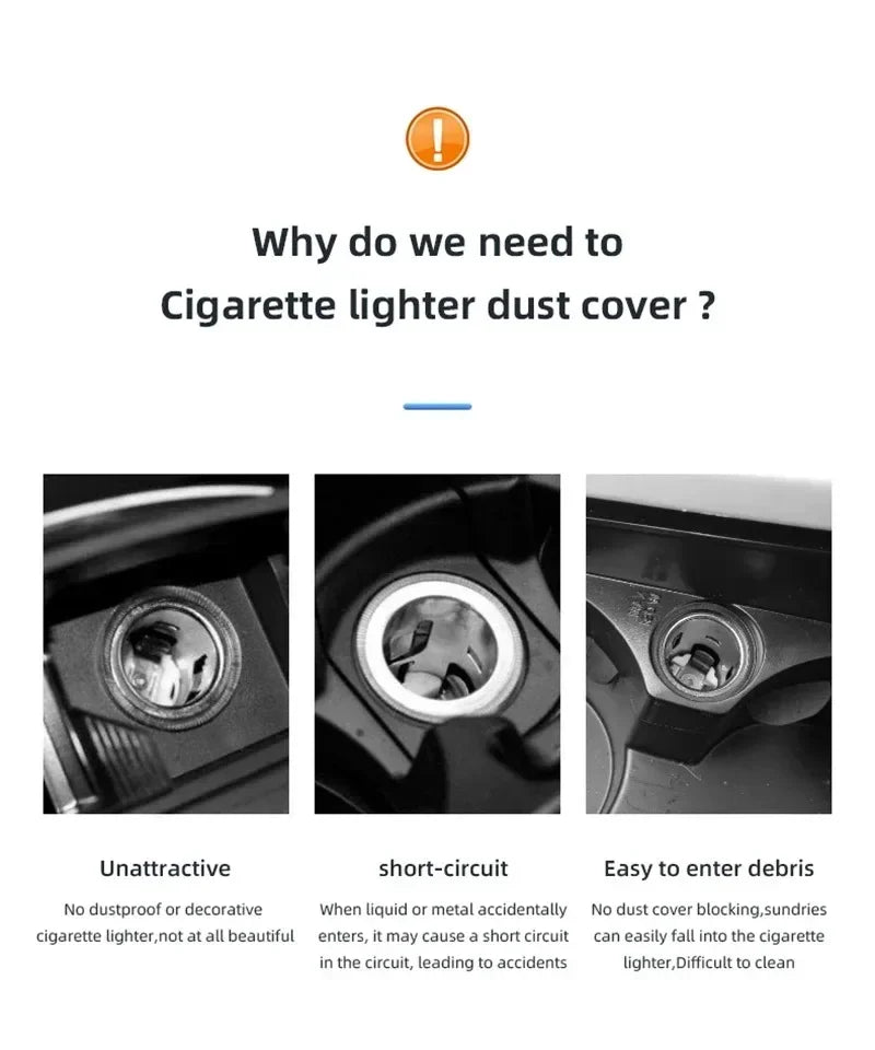 For Audi A1 A2 A3 A4 A5 A6 A7 A8 Q1 Q2 Q3 Q4 Q5 Q6 Q7 Q8 TT RS6 S5 B9 C6 B6 Car Cigarette Lighter Cover DustProof Decoration Cap