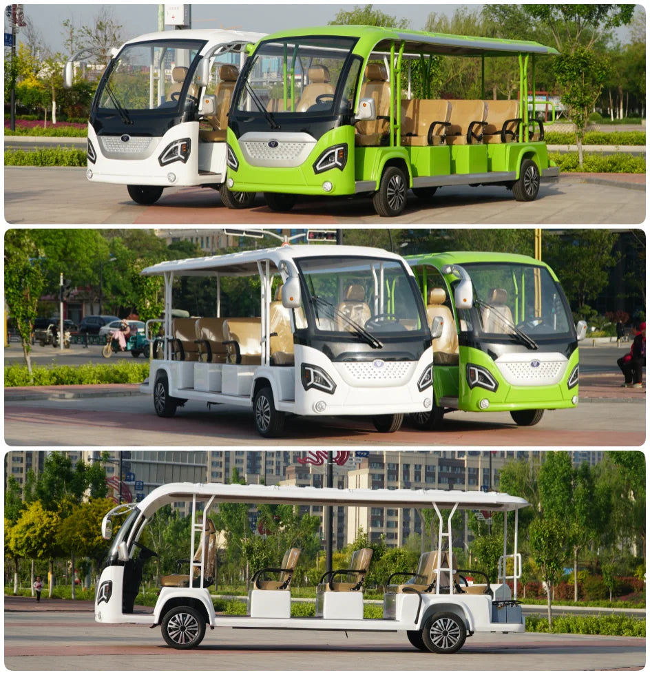 China-Made Luxury Exquisite 11-Seat Large Electric Tourist Sightseeing Bus Luxury Passenger Trackless Micro Electric Bus