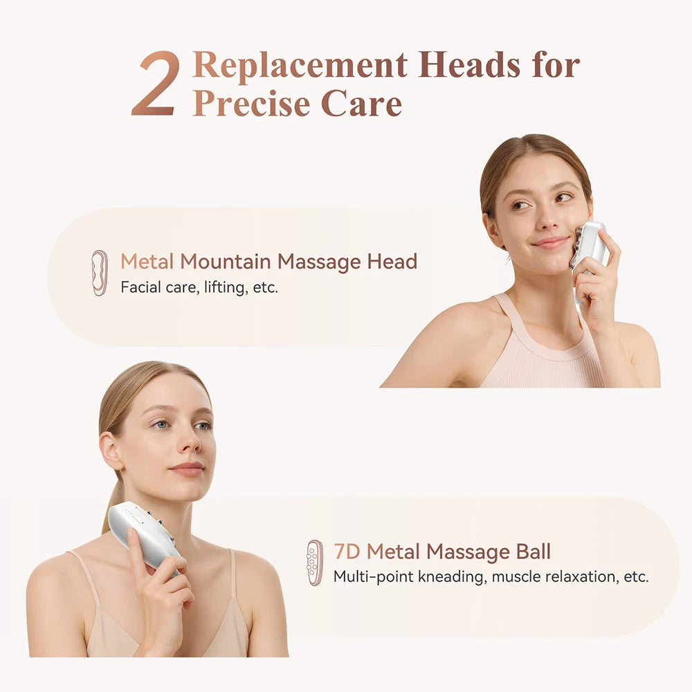 ANLAN 2 in 1 Guasha Beauty Device Facial Removal Swelling Wrinkle Dual-frequency Microcurrent Hot Cold Skincare Body Massager