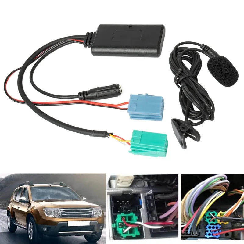 New Car Bluetooth Module AUX Adapter with MIC Handsfree Audio MP3 Music Adapter AUX Audio Cable for Renault Update List Radio