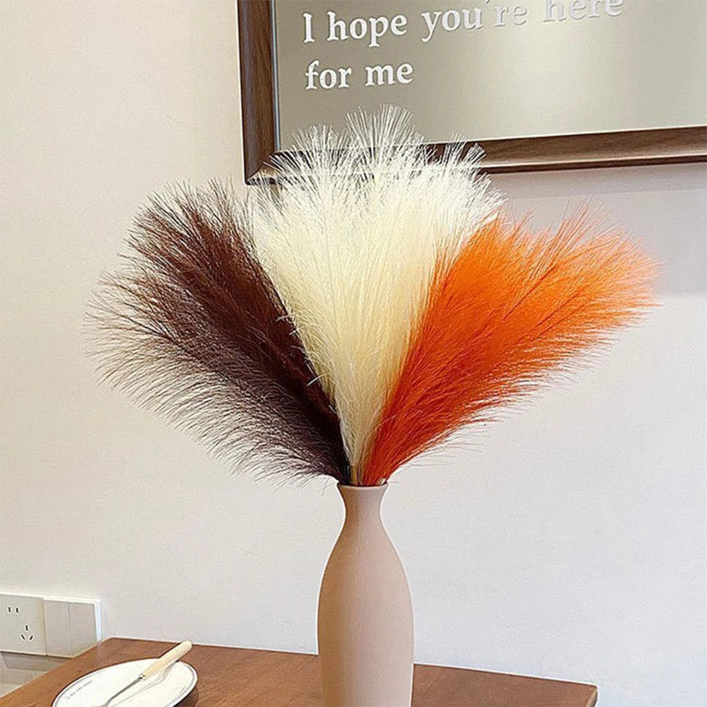 55cm 10pcs Artificial Pampas Grass Bouquet Fake Flower for Wedding Decor Garden Decoration DIY Outdoor Simulation Plant Reed